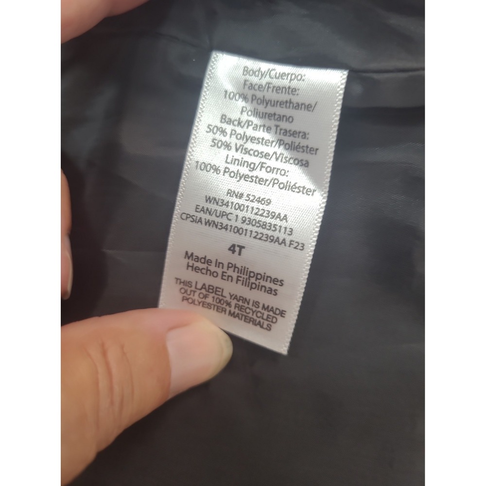 Wonder Nation Childs Faux Leather Motorcycle Jacket 4T - Picture 4 of 8
